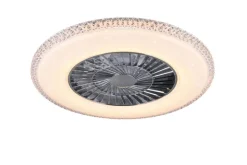 Trio Lighting LED kattotuuletin Harstad kromi starlight