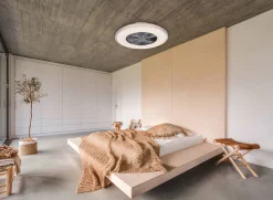 Trio Lighting LED kattotuuletin Harstad kromi starlight