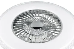 Trio Lighting LED kattotuuletin Harstad kromi starlight