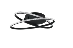 Trio Lighting LED kattovalaisin Lane mattamusta/kristalliefe