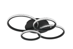 Trio Lighting LED kattovalaisin Cires mattamusta/kristallief