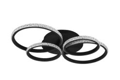 Trio Lighting LED kattovalaisin Cires mattamusta/kristallief