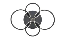 Trio Lighting LED kattovalaisin Cires mattamusta/kristallief