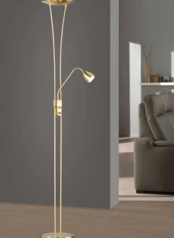 Trio Lighting LED lattiavalaisin Arizona uplighter messinki