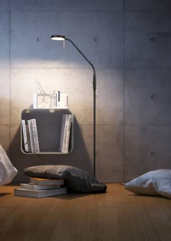 Trio Lighting LED lattiavalaisin Monza mattamusta