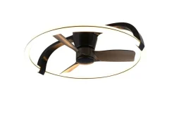 Trio Lighting LED tuuletinkattovalaisin Stockholm mattamusta