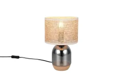 Trio Lighting pöytävalaisin Tara 33 cm E27 beige/kromattu