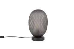 Trio Lighting pöytävalaisin Facette E27 mattamusta/savu