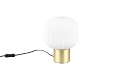 Trio Lighting pöytävalaisin Diva E27 mattamessinki/valkoinen