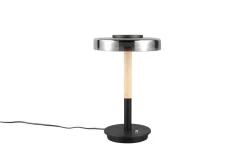 Trio Lighting pöytävalaisin Celeste LED mattamusta/kromattu/