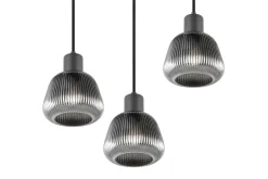 Trio Lighting riippuvalaisin Tarifa 3-os E27 mattamusta/krom