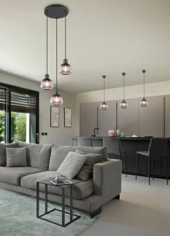 Trio Lighting riippuvalaisin Tarifa 3-os E27 mattamusta/krom