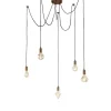 Trio Lighting riippuvalaisin Cord 5-os E27 antiikkikupari