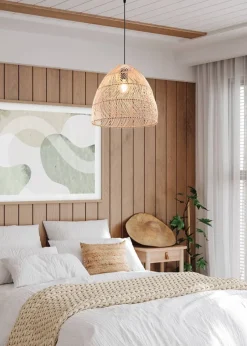 Trio Lighting riippuvalaisin Rike E27 rottinki