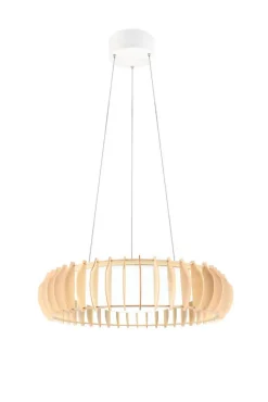 Trio Lighting riippuvalaisin Monte LED 60 cm valkoinen/puu