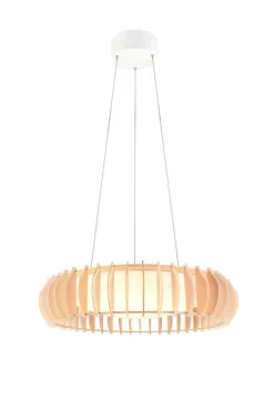 Trio Lighting riippuvalaisin Monte LED 60 cm valkoinen/puu