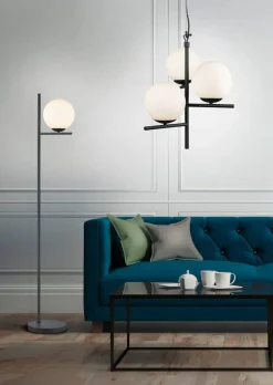 Trio Lighting riippuvalaisin Pure 3-os E14 mattamusta