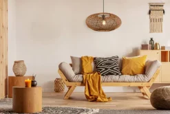 Trio Lighting riippuvalaisin Hedda E27 mattamusta/sisal