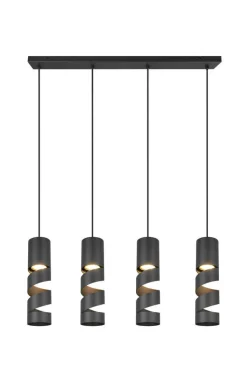 Trio Lighting riippuvalaisin Stream 4-os GU10 mattamusta
