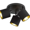 Trio Lighting spottivalaisin Tommy 3-os E14 mattamusta/kulta