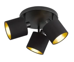 Trio Lighting spottivalaisin Tommy 3-os E14 mattamusta/kulta