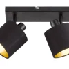 Trio Lighting spottivalaisin Tommy 2-os E14 mattamusta/kulta