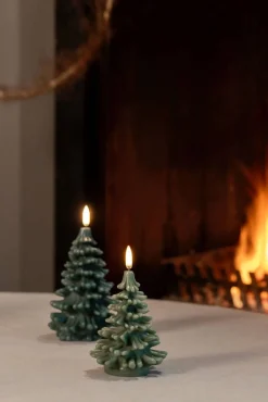 Uyuni LED-kynttilä kuusi 9x12 cm Olive green Smooth