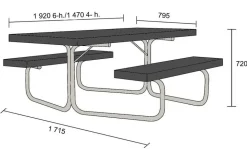 Varax istuinryhmä Breikki 6-p, musta