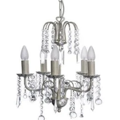 Virvatuli kattokruunu Crystal C5 antiikkivalkoinen