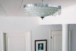 Virvatuli plafondi Aurora 35 cm valkoinen/kromi