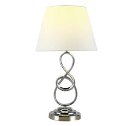 Virvatuli pöytävalaisin Ariel kromi/valkoinen