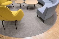 VM-Carpet Panama 9007 natural, Ø 160 cm, kantti pellava