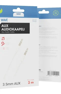 Wave audiokaapeli 2 m 3, 5mm valkoinen