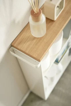 Yamazaki kapea hyllykkö pyörillä Tower valkoinen