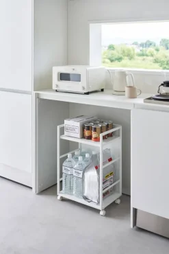 Yamazaki säilytysvaunu Tower 2 tasoa valkoinen